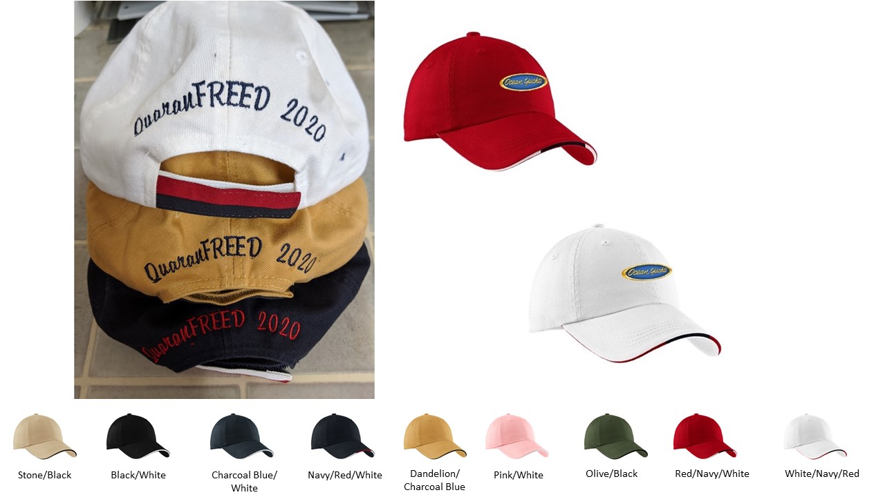 Mainship Red hat with Navy Sandwich Bill 